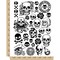 Spooky Human Skulls Temporary Tattoo Water Resistant Fake Body Art Set Collection